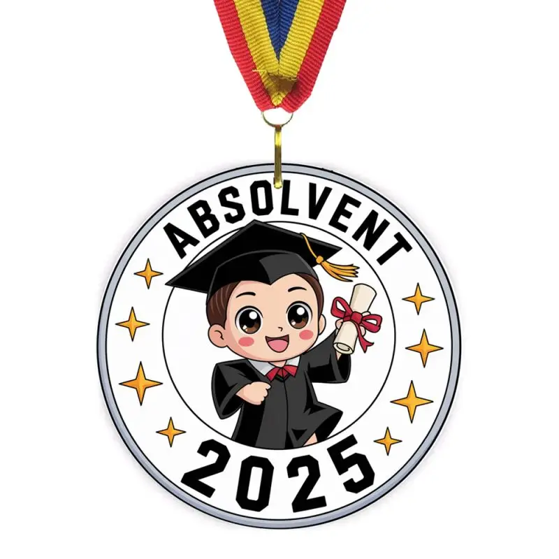 Medalie Absolvent Felicitari Baiat Acrilic–7 cm