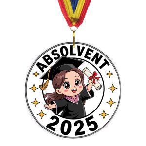 Medalie Absolvent Felicitari Fata - Acrilic 7 cm