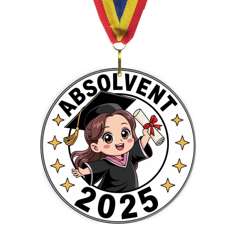 Medalie Absolvent Felicitari Fata - Acrilic 7 cm