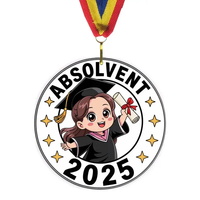Medalie Absolvent Felicitari Fata - Acrilic 7 cm