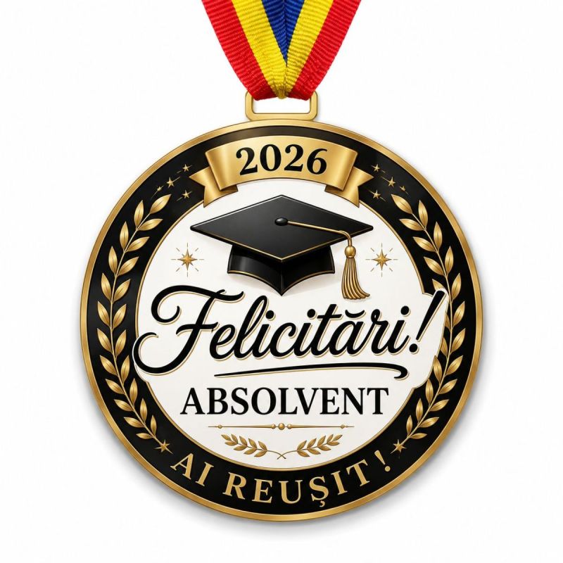 Medalie Absolvire Personalizată – Acrilic 8 cm | IviStyle
