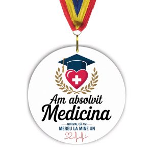 Medalie Absolvent Medicina model amuzant 2 - Acril 7 cm