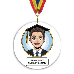 Medalie Personalizata Absolvent Felicitari Baiat - Acrilic 7 cm