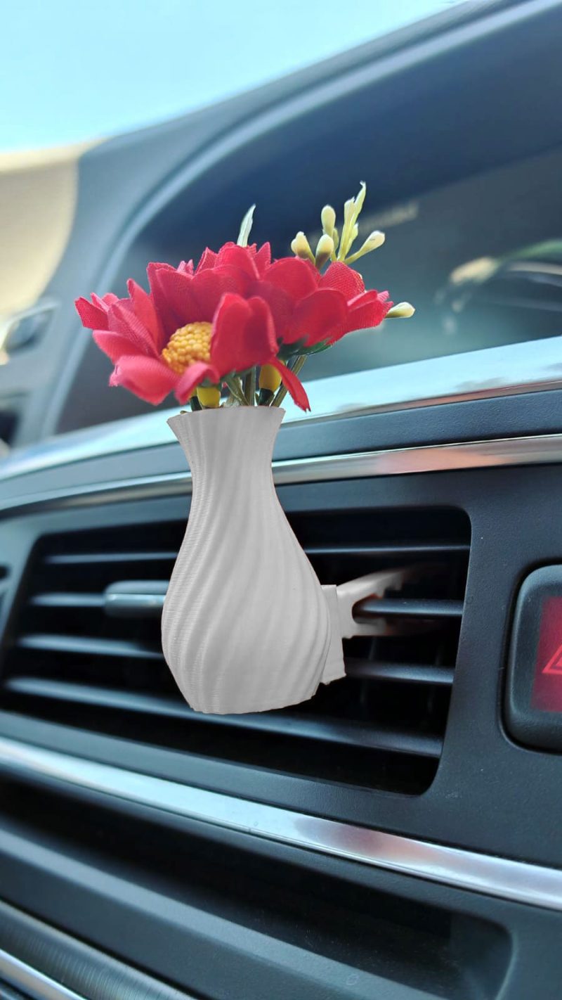 Minivaza auto pentru flori odorizant clip 01