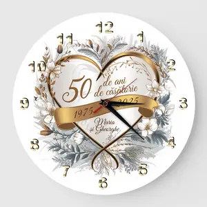 Ceas Cadou 50 ani casatorie nunta de aur inima