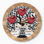 Ceas copacul vietii cu inimi Model Lemn