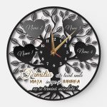 Ceas Copacul Vieții cu nume – Personalizat pentru familia ta