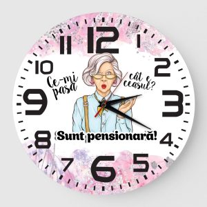 Ceas pensionara cifre mari roz