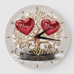 ceas copacul vietii cu 2 inimi familia este