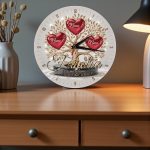 ceas copacul vietii cu 3 inimi familia este