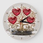 ceas copacul vietii cu 4 inimi familia este