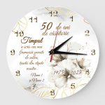 Ceas cadou 50 ani de casatorie White Gold Flowers