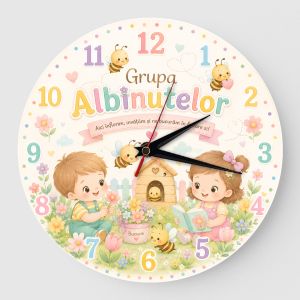 Ceas de Perete Grupa Albinutelor Pastel