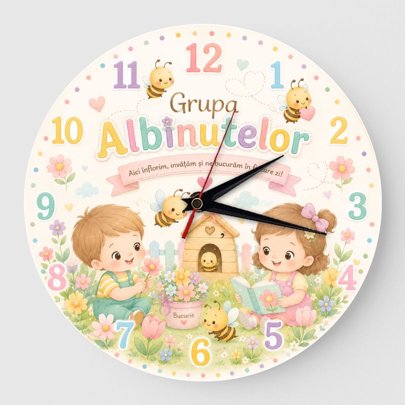 Ceas de Perete Grupa Albinutelor Pastel