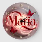Ceas personalizat Maria 02 Fluturi Rosii