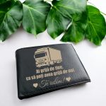 Portofel personalizat barbati gravat a grija de tine sofer camion, piele naturala