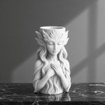 Vaza decorativa suport - Elegant Art Woman Flower