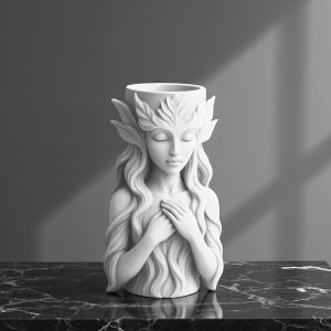 Vaza decorativa suport - Elegant Art Woman Flower