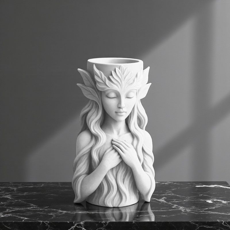 Vaza decorativa suport - Elegant Art Woman Flower