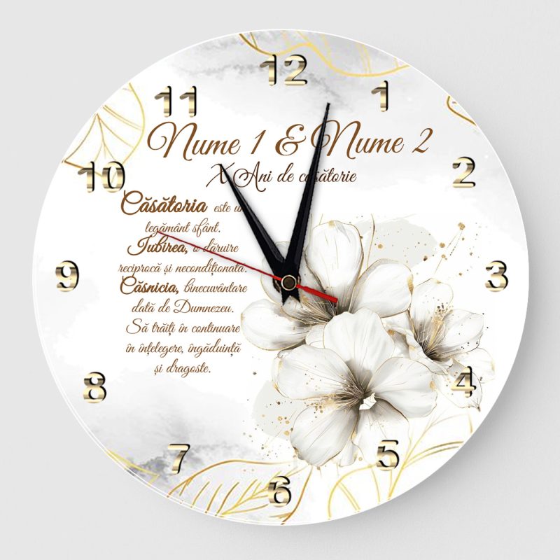 Ceas Casatoria este un legamant White and Gold Flowers