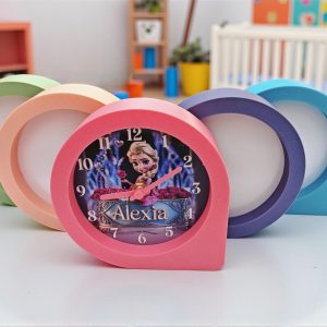 Ceas de birou personalizat cu Poza si Mesaj colorate