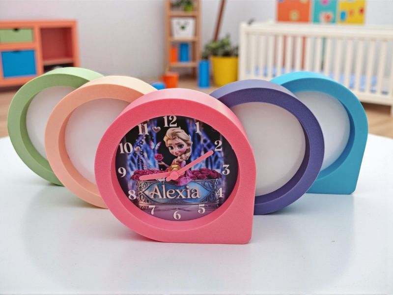 Ceas de birou personalizat cu Poza si Mesaj colorate