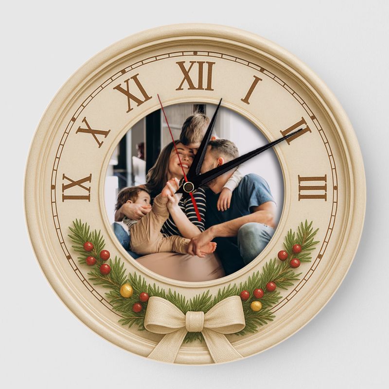 Ceas cu Poza Model Cadou Craciun crem