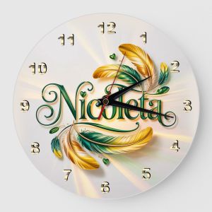 Ceas cadou cu nume Pene verzi galbene