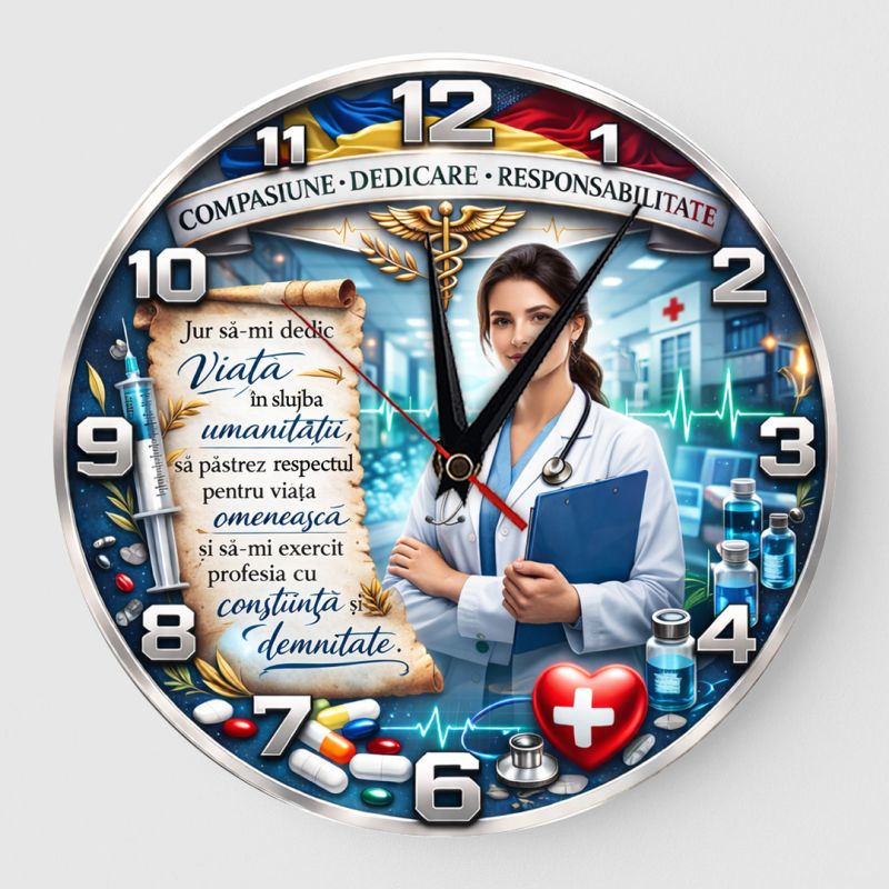 Ceas Personalizat Cadou Juramant Medic Femeie Ceas personalizat Cadou Juramant Medic Femeie