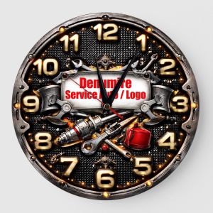 Ceas de Perete Service Auto – Design Industrial cu Piese Auto