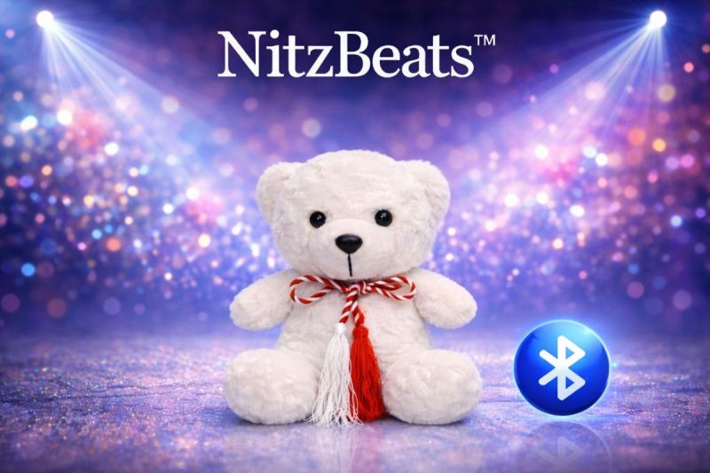 Jucarie cu boxa bluetooth ursulet alb