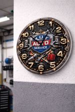 ceas personalizat cu logo service atelier auto