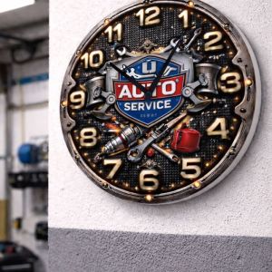 ceas personalizat cu logo service atelier auto