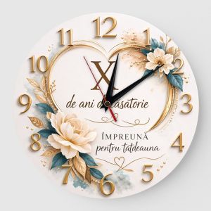 Ceas aniversar personalizat „Împreună pentru totdeauna”