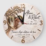 Ceas personalizat cu fotografie și nume – Copacul Iubirii