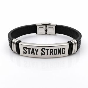 Bratara Piele Inox Stay Strong