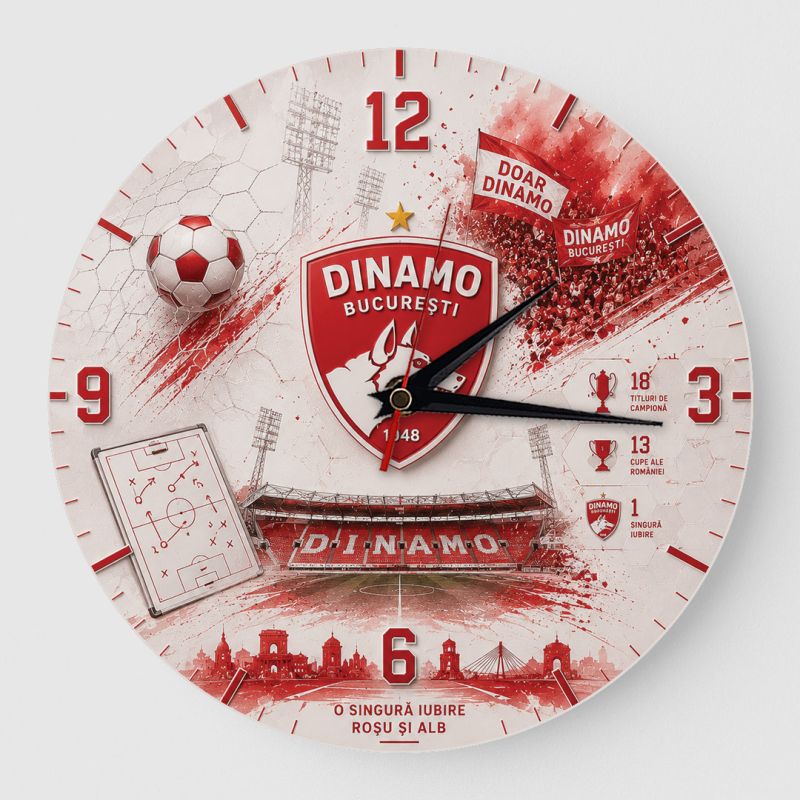 Ceas Dinamo O singura Iubire Rosu si Alb