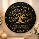 Ceas copacul vietii Familia noastra 4 inimi
