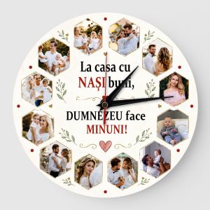 Ceas personalizat cadou pentru nasi cu 12 poze