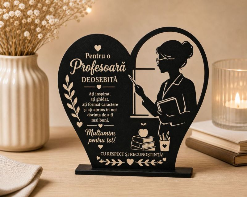 Trofeu Personalizat Cadou gravat pentru profesoara
