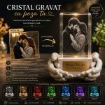 Cadou cristal gravat 3D lampa LED cu poza ta