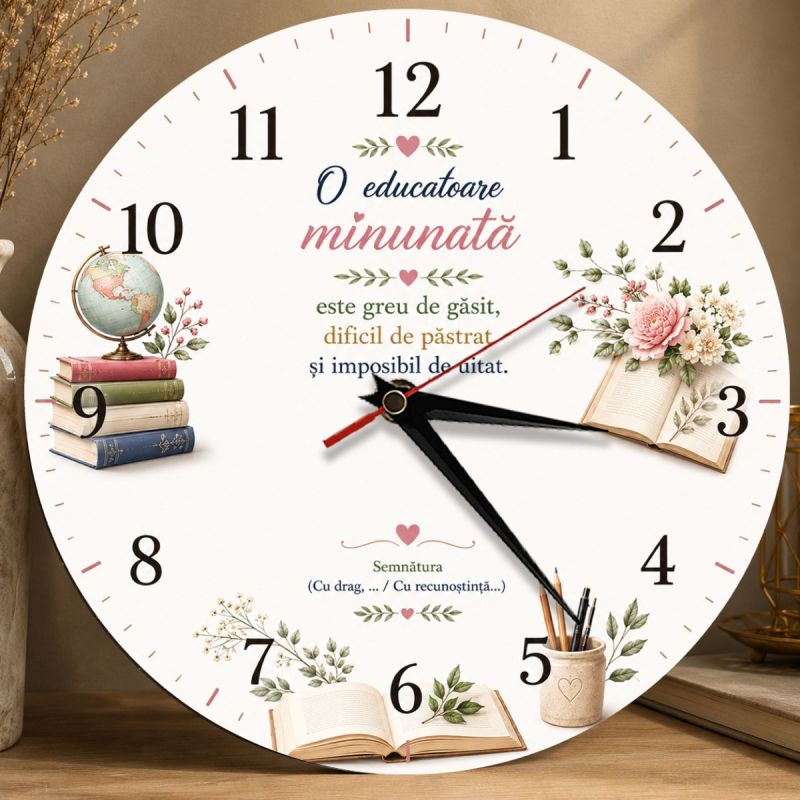 Ceas Personalizat pentru Educatoare de Neuitat