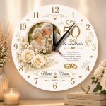 Ceas cadou aniversare 50 de ani cu poza model floral