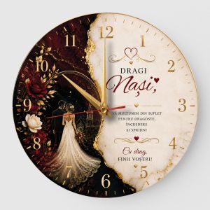 ceas cadou nasi model red gold marble