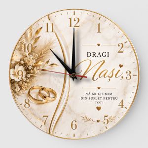 ceas cadou pentru nasi v amultumim gold and white