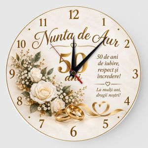 Ceas Personalizat Nunta de Aur „Legământ de Aur” – 50 de Ani de Căsătorie