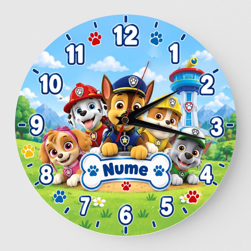 Ceas personalizat cu nume Patrula Veselă Paw Patrol