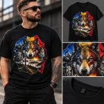 Tricou Negru Spiritul României – Lup & Tricolor