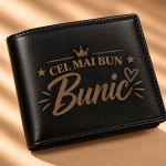 Portofel Personalizat Cadou pentru Bunic – Cel Mai Bun Bunic, Piele Naturală
