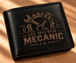 Portofel Personalizat Cadou pentru mecanic – Cel Mai Bun mecanic , Piele Naturală